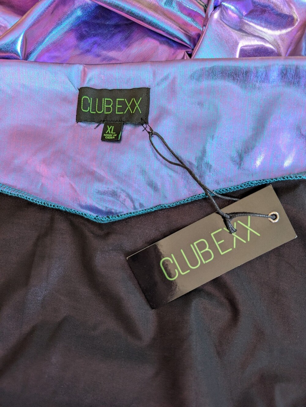 Club Exx Holographic Mini Skater Skirt Size XL NWT - Picture 3 of 7
